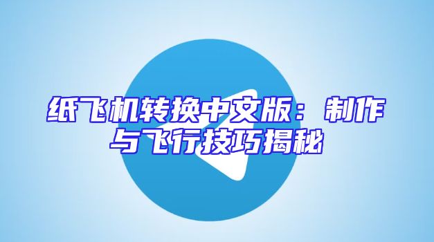 纸飞机转换中文版：制作与飞行技巧揭秘