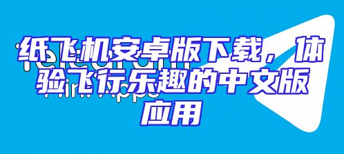 纸飞机安卓版下载，体验飞行乐趣的中文版应用
