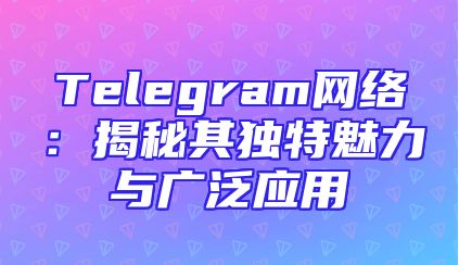 Telegram网络：揭秘其独特魅力与广泛应用
