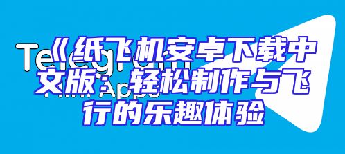 《纸飞机安卓下载中文版：轻松制作与飞行的乐趣体验