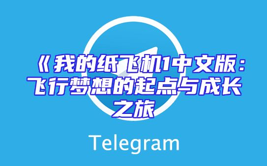 《我的纸飞机1中文版：飞行梦想的起点与成长之旅
