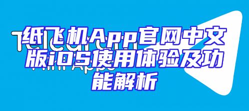 纸飞机App官网中文版iOS使用体验及功能解析