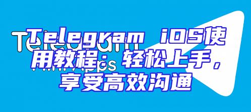 Telegram iOS使用教程：轻松上手，享受高效沟通