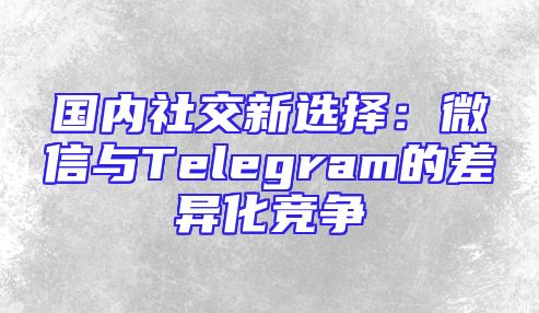 国内社交新选择：微信与Telegram的差异化竞争