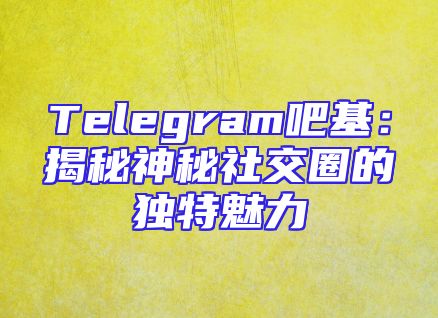 Telegram吧基：揭秘神秘社交圈的独特魅力