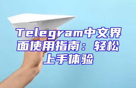 Telegram中文界面使用指南：轻松上手体验
