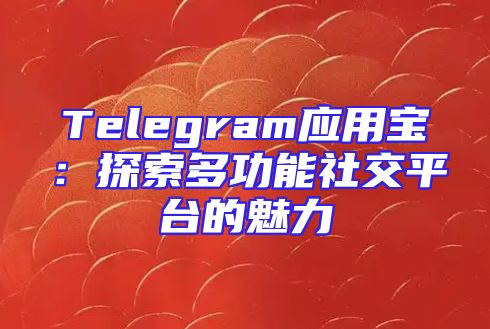 Telegram应用宝：探索多功能社交平台的魅力