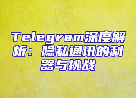 Telegram深度解析：隐私通讯的利器与挑战