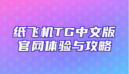纸飞机TG中文版官网体验与攻略