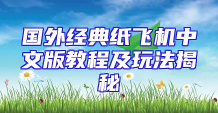 国外经典纸飞机中文版教程及玩法揭秘