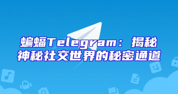 蝙蝠Telegram：揭秘神秘社交世界的秘密通道