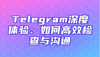 Telegram深度体验：如何高效检查与沟通
