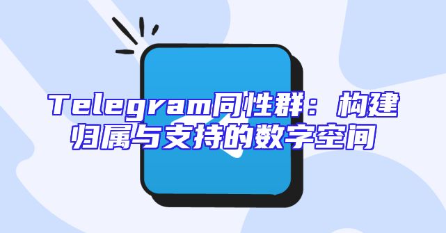 Telegram同性群：构建归属与支持的数字空间