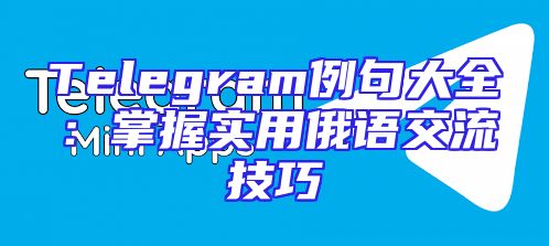 Telegram例句大全：掌握实用俄语交流技巧