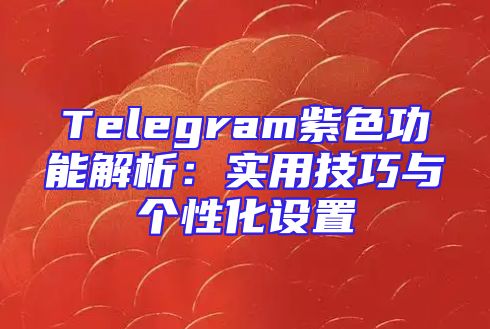 Telegram紫色功能解析：实用技巧与个性化设置
