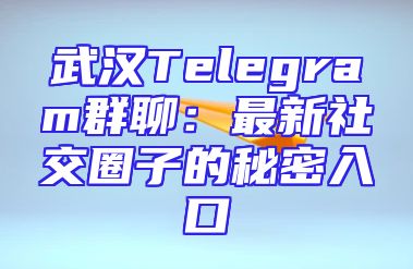 武汉Telegram群聊：最新社交圈子的秘密入口