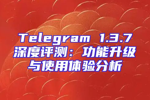 Telegram 1.3.7深度评测：功能升级与使用体验分析