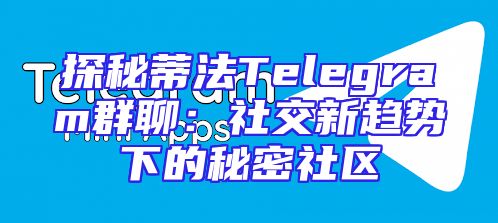 探秘蒂法Telegram群聊：社交新趋势下的秘密社区