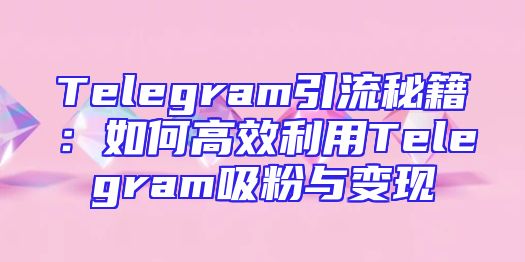 Telegram引流秘籍：如何高效利用Telegram吸粉与变现