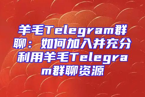 羊毛Telegram群聊：如何加入并充分利用羊毛Telegram群聊资源