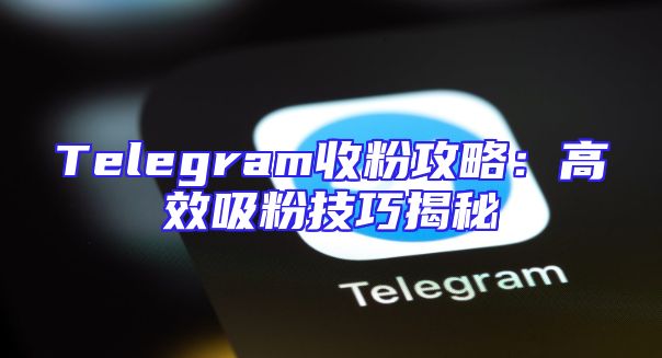 Telegram收粉攻略：高效吸粉技巧揭秘
