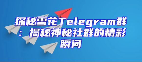 探秘雪花Telegram群：揭秘神秘社群的精彩瞬间