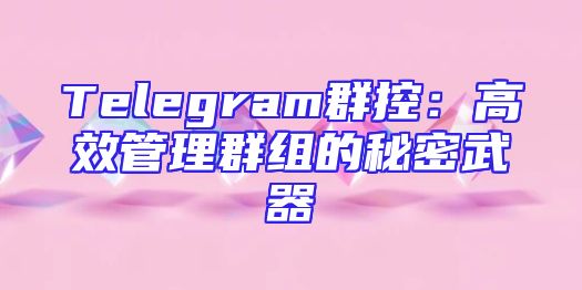 Telegram群控：高效管理群组的秘密武器