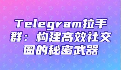 Telegram拉手群：构建高效社交圈的秘密武器