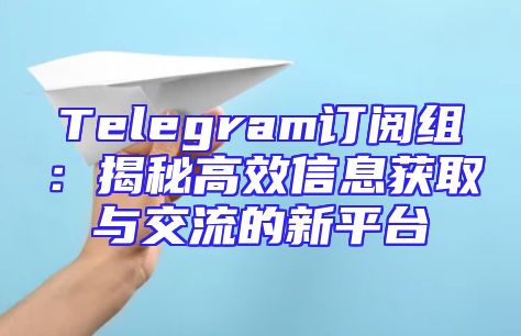 Telegram订阅组：揭秘高效信息获取与交流的新平台