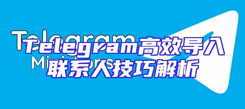 Telegram高效导入联系人技巧解析