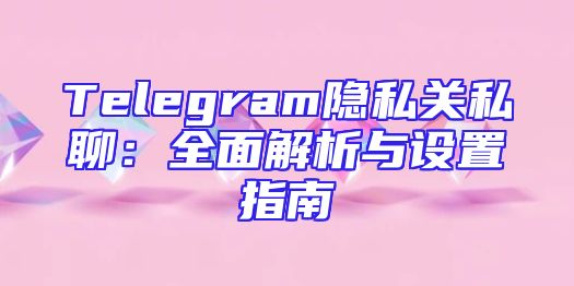 Telegram隐私关私聊：全面解析与设置指南