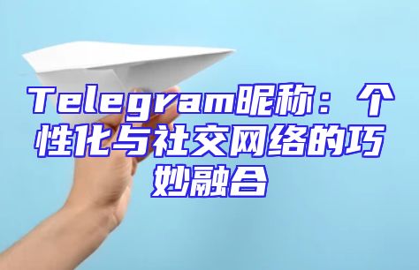 Telegram昵称：个性化与社交网络的巧妙融合