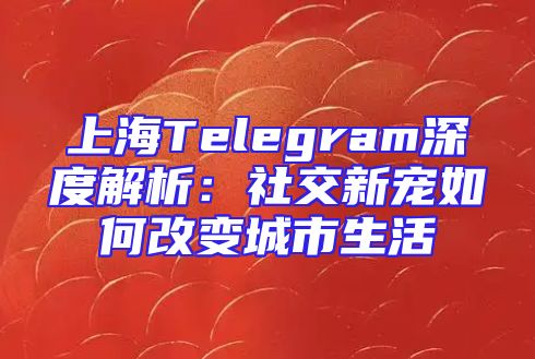 上海Telegram深度解析：社交新宠如何改变城市生活