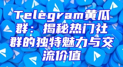 Telegram黄瓜群：揭秘热门社群的独特魅力与交流价值